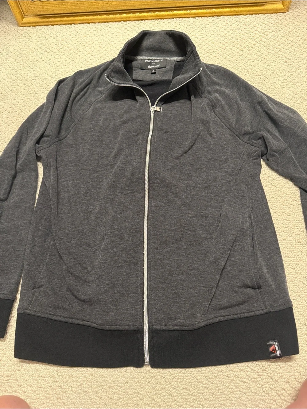 Banana Republic Charcoal Gray Full-Zip Performance Jacket